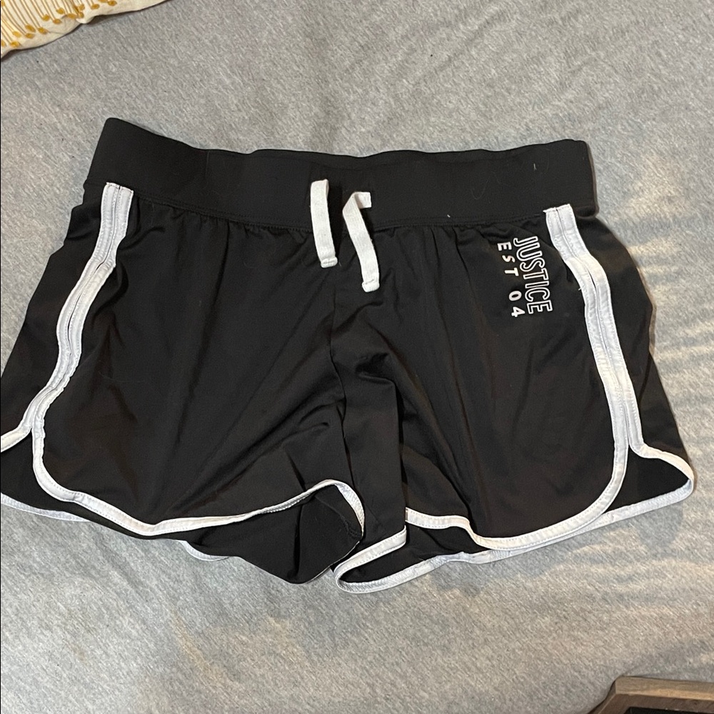 Justice Black and White Athletic Shorts